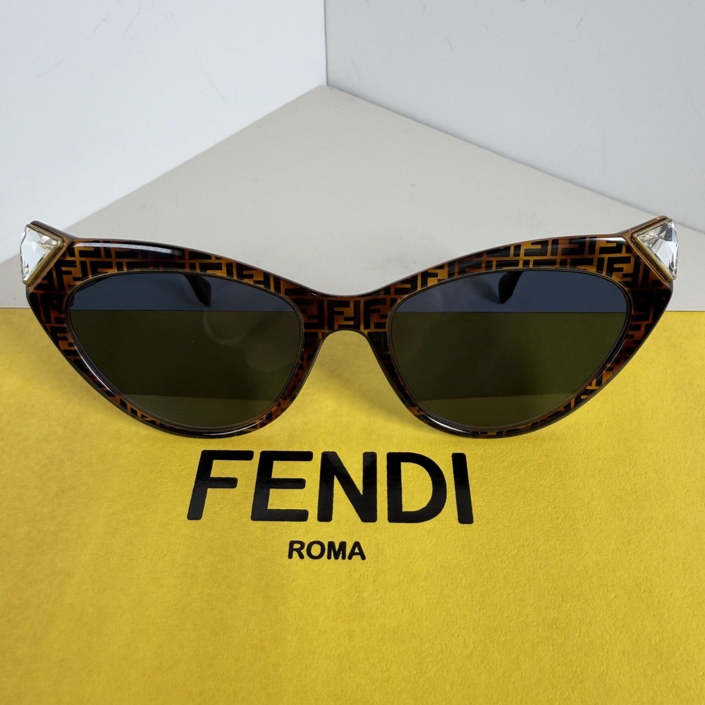 Fendi Iridia Zucca Monogram Cat-Eye Sunglasses